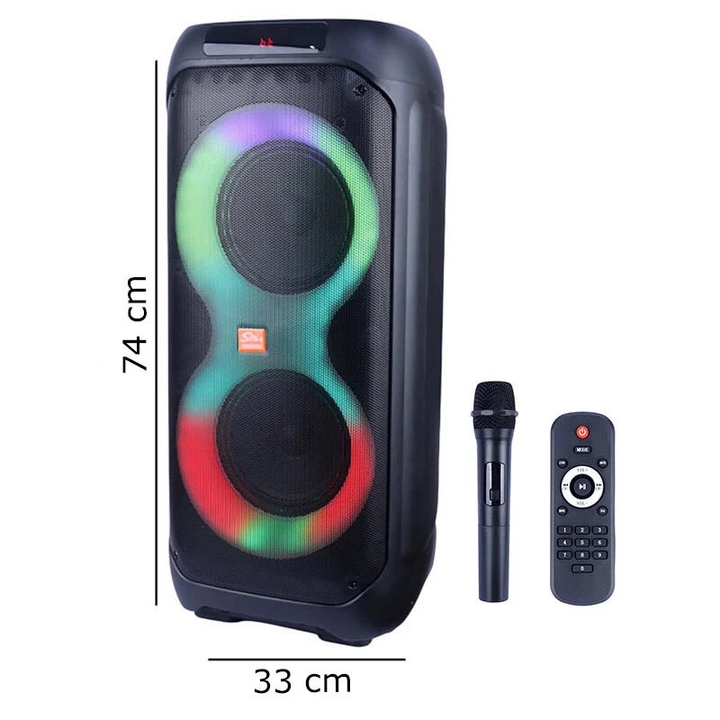 01 اسپیکر چمدانی بلوتوثی سینگ ای ZQS8280 + میکروفون و ریموت کنترل - تصویر 1