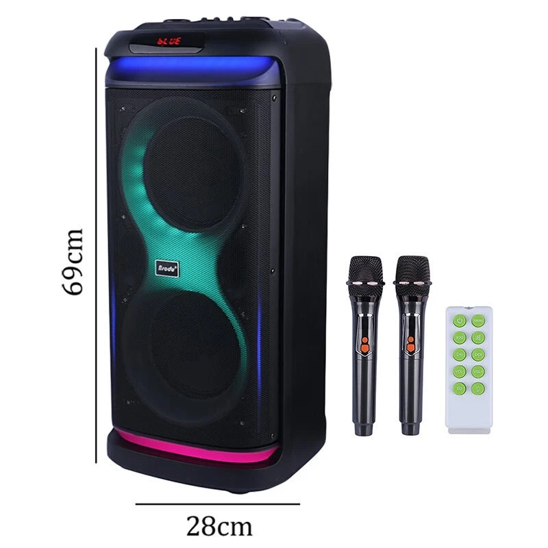 01 اسپیکر چمدانی بلوتوثی برودو BTS-2099 + میکروفون و ریموت کنترل - تصویر 1
